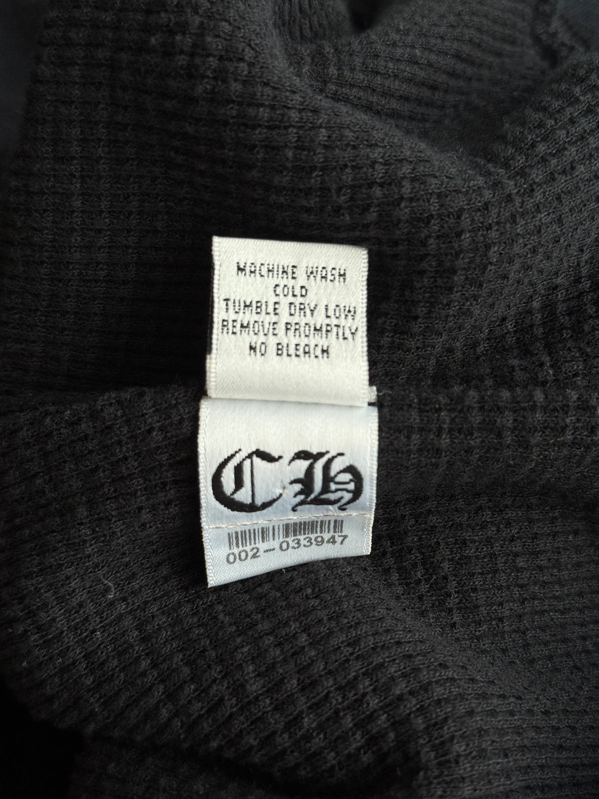 Chrome Hearts Black & White Horseshoe Cross Logo Thermal Zip Up Hoodie