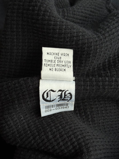 Chrome Hearts Black & White Horseshoe Cross Logo Thermal Zip Up Hoodie
