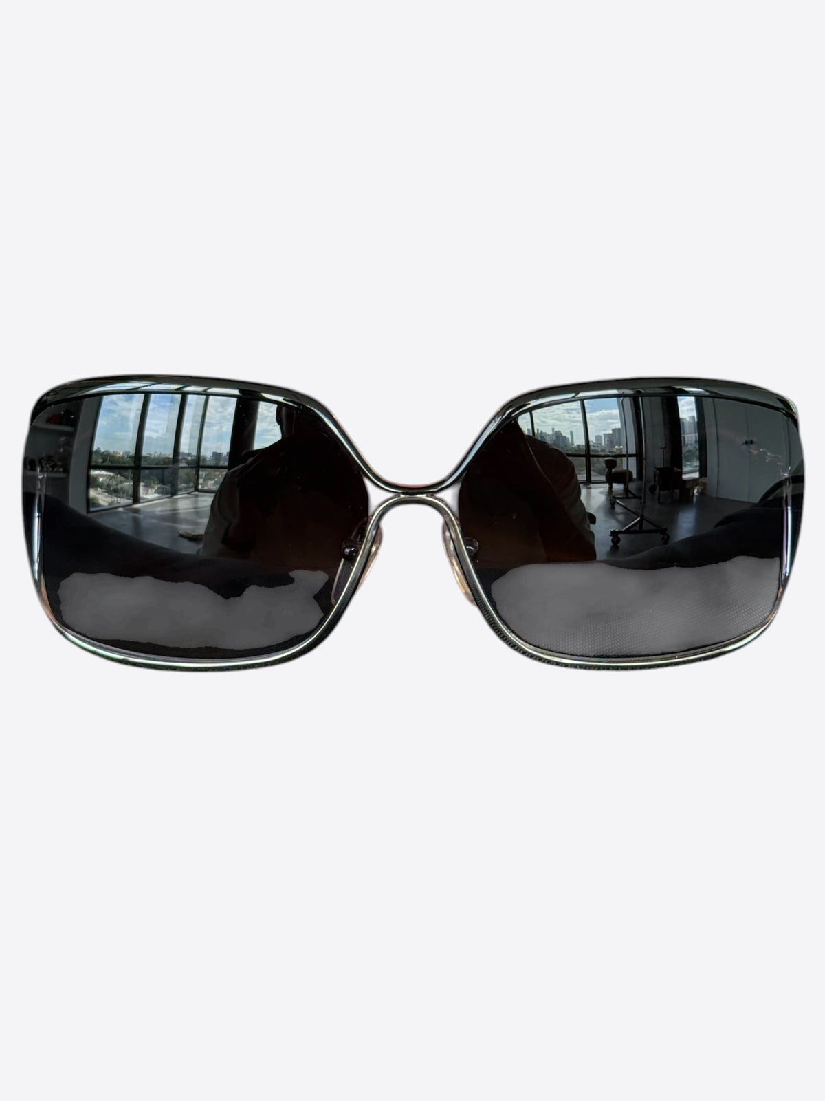 Chrome Hearts Black & Silver Buttflux Sunglasses