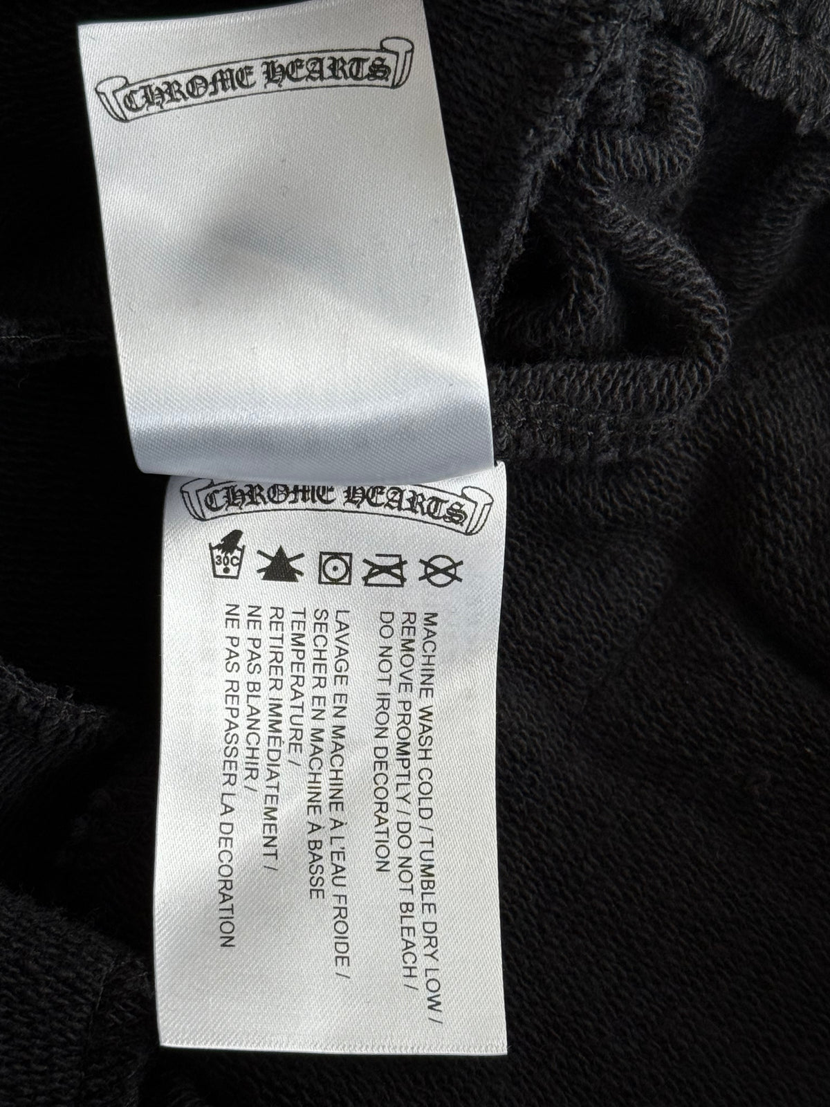 Chrome Hearts Black & White Horseshoe Logo Cemetery Cross Jacquard Sweatpants