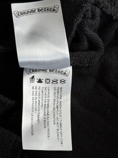 Chrome Hearts Black & White Horseshoe Logo Cemetery Cross Jacquard Sweatpants