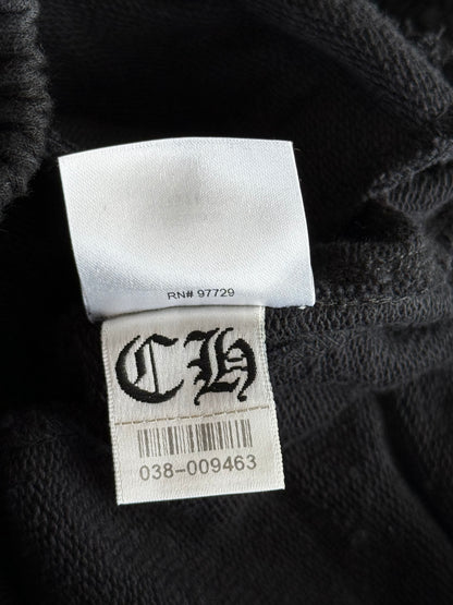 Chrome Hearts Black & White Horseshoe Logo Cemetery Cross Jacquard Sweatpants