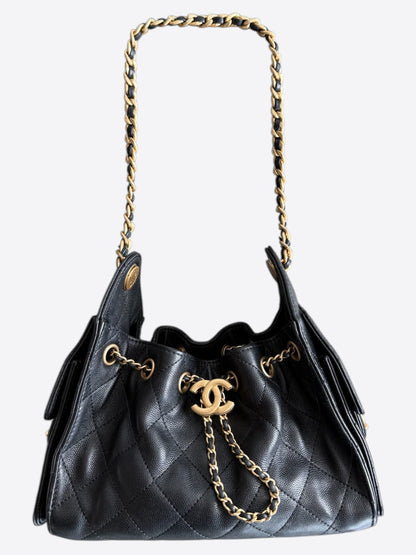 Chanel Black Caviar Quilted Mini 25 Bag