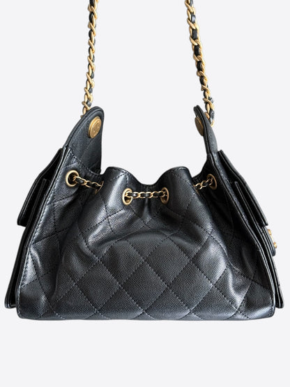Chanel Black Caviar Quilted Mini 25 Bag