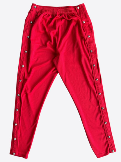 Chrome Hearts Red & White Snap Button Tearaway Track Pants