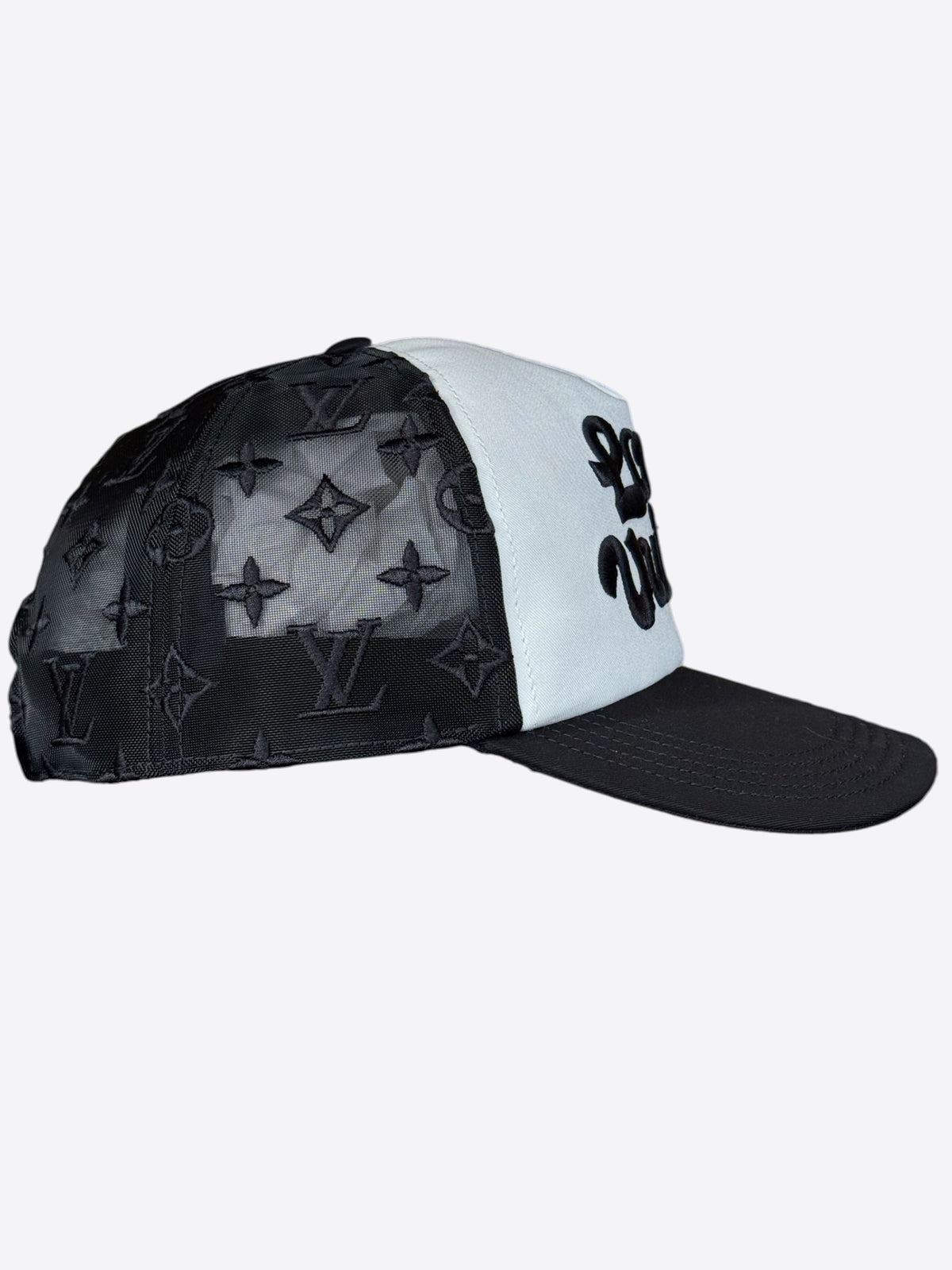 Louis Vuitton Tyler The Creator Black & White Embroidered Logo Hat