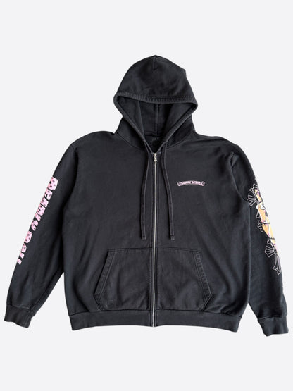 Chrome Hearts Black, White & Pink Deadly Doll Zip Up Hoodie