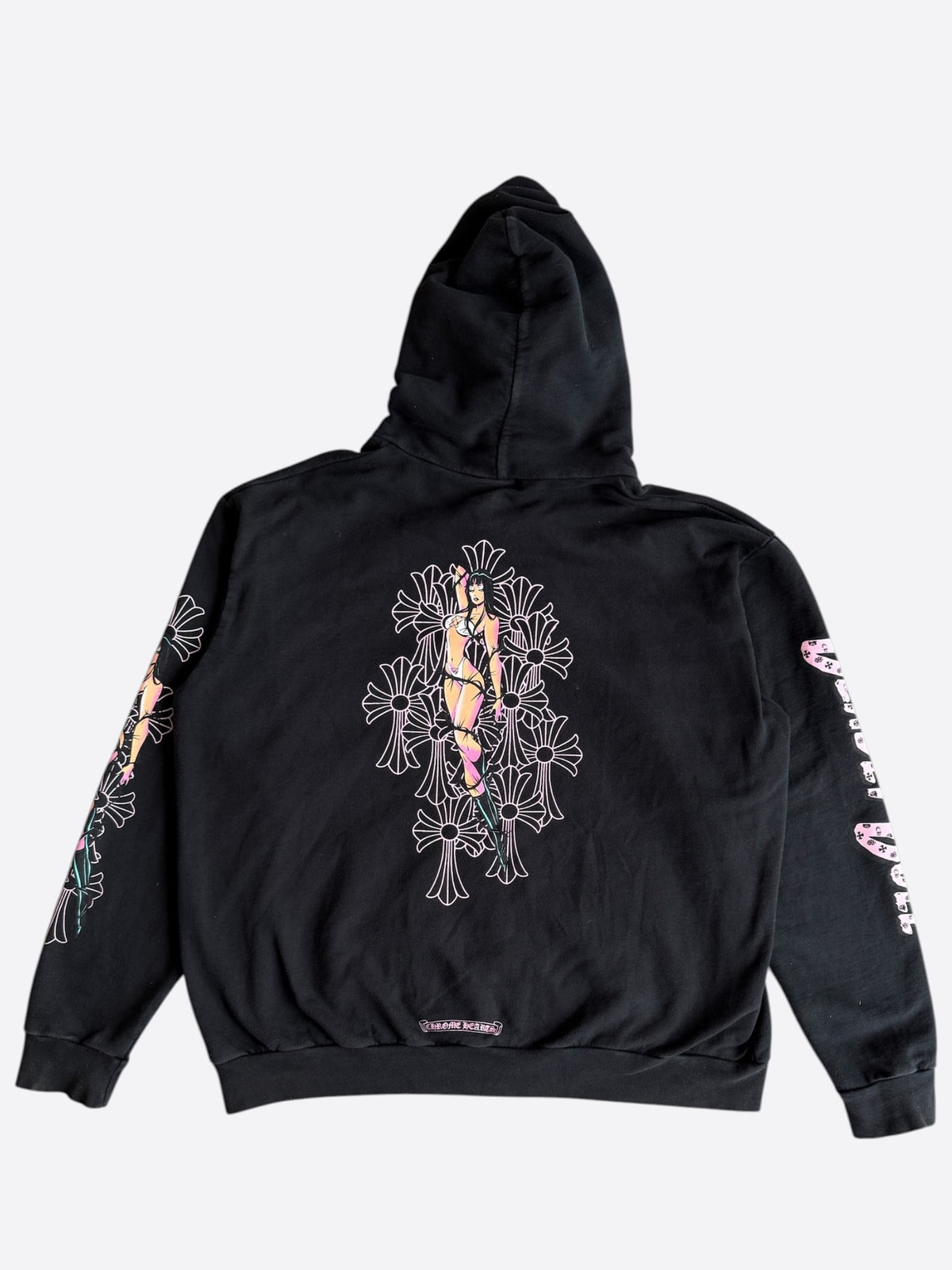 Chrome Hearts Black, White & Pink Deadly Doll Zip Up Hoodie