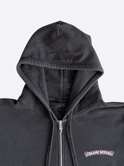 Chrome Hearts Black, White & Pink Deadly Doll Zip Up Hoodie