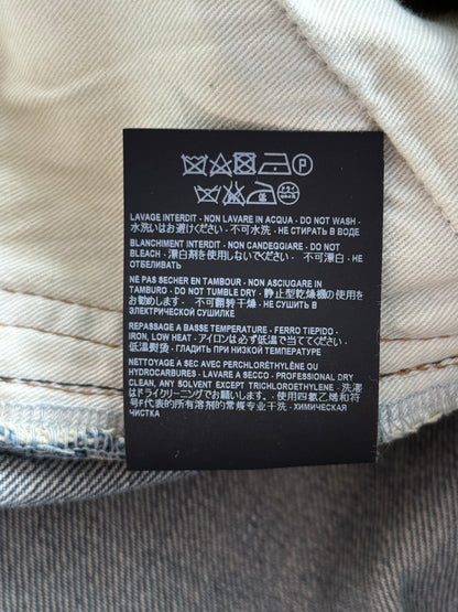 Saint Laurent Light Blue Bandana Patch Distressed Jeans
