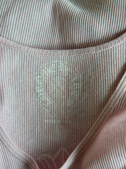 Chrome Hearts Pink & White T-Bar Cross Logo Tank Top