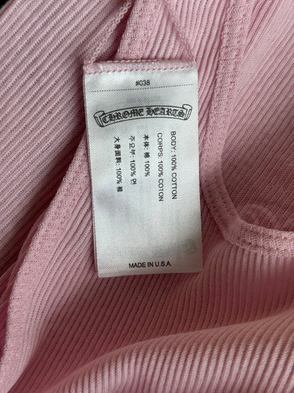Chrome Hearts Pink & White T-Bar Cross Logo Tank Top