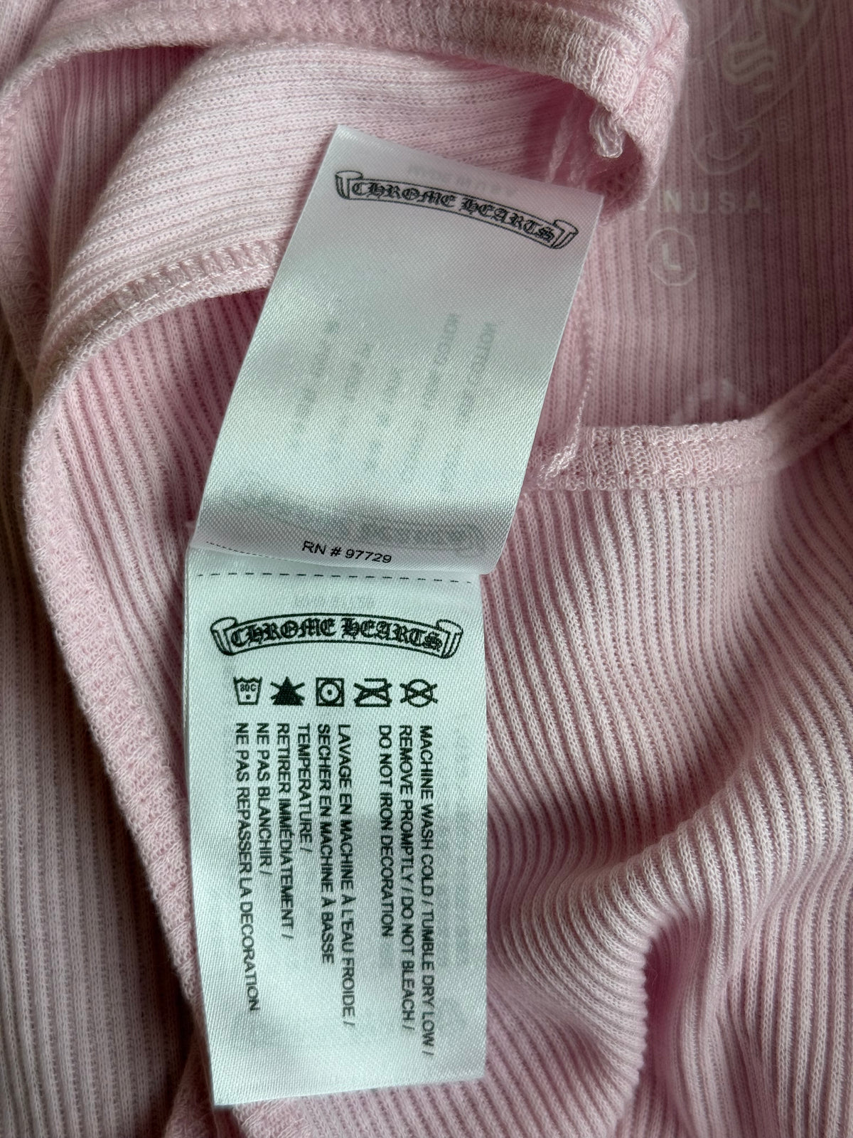 Chrome Hearts Pink & White T-Bar Cross Logo Tank Top