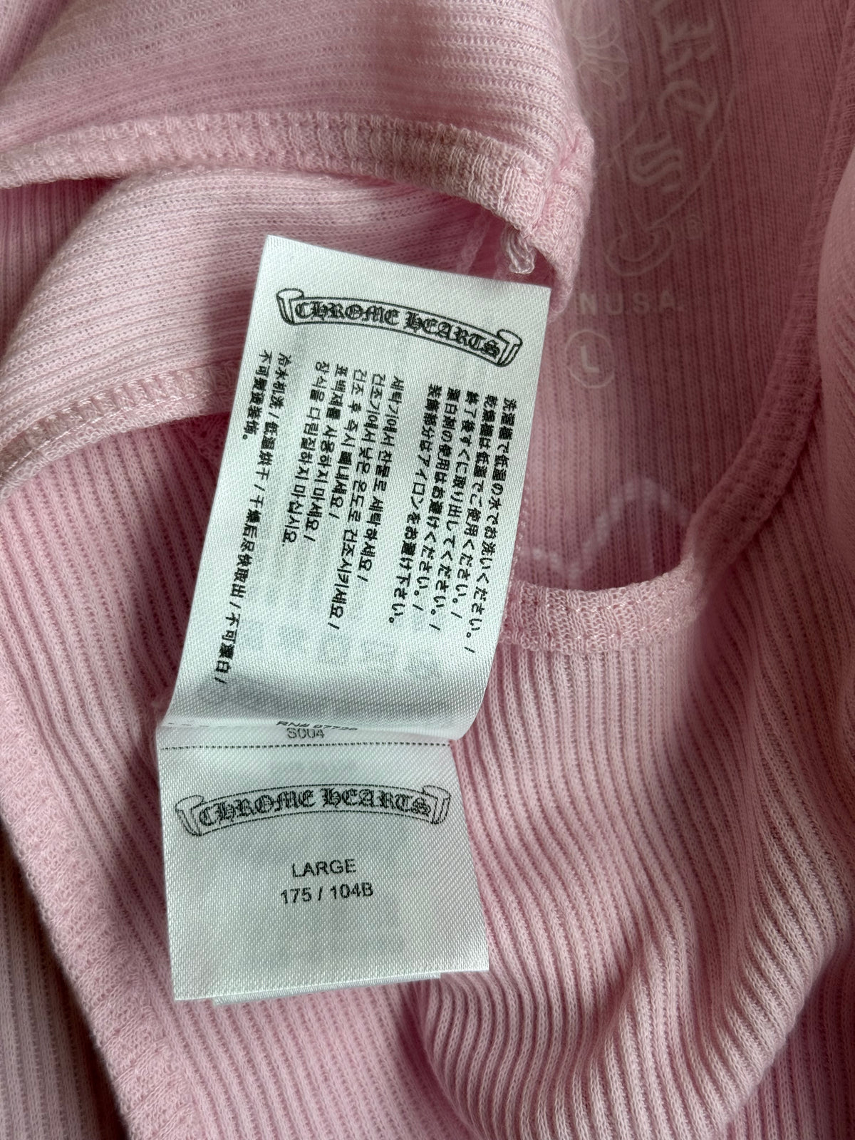 Chrome Hearts Pink & White T-Bar Cross Logo Tank Top