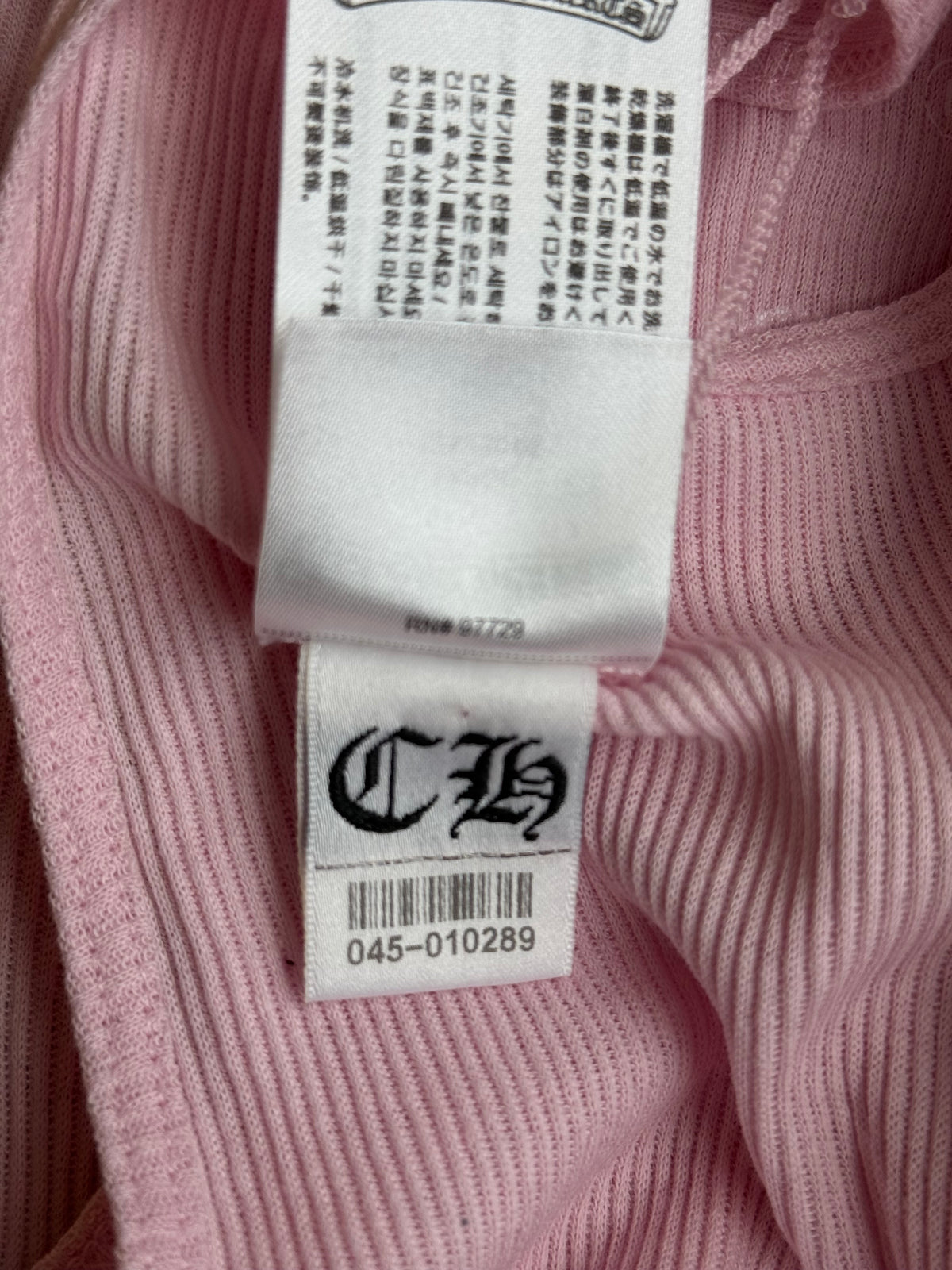 Chrome Hearts Pink & White T-Bar Cross Logo Tank Top