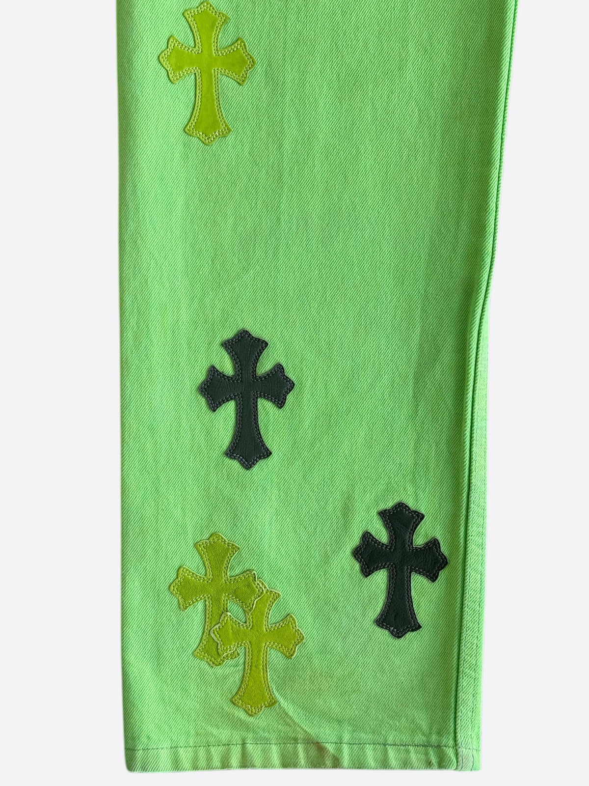 Chrome Hearts Levis Green & Black Cross Patch Jeans