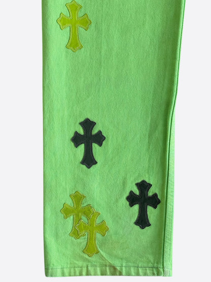 Chrome Hearts Levis Green & Black Cross Patch Jeans