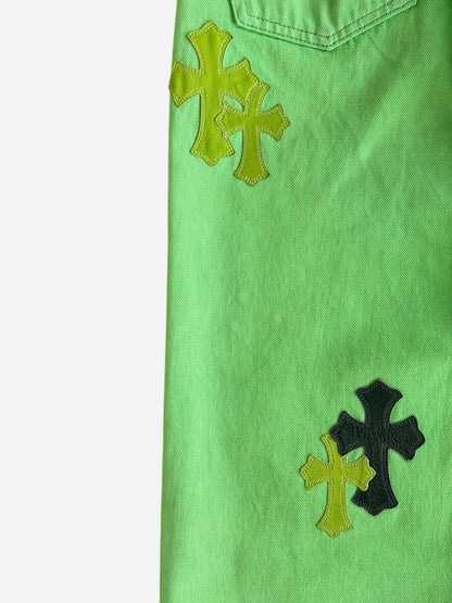 Chrome Hearts Levis Green & Black Cross Patch Jeans