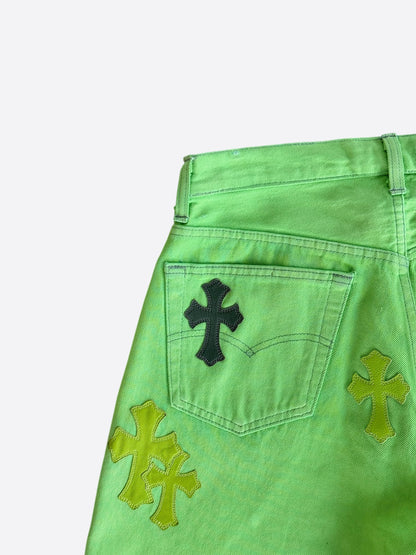 Chrome Hearts Levis Green & Black Cross Patch Jeans