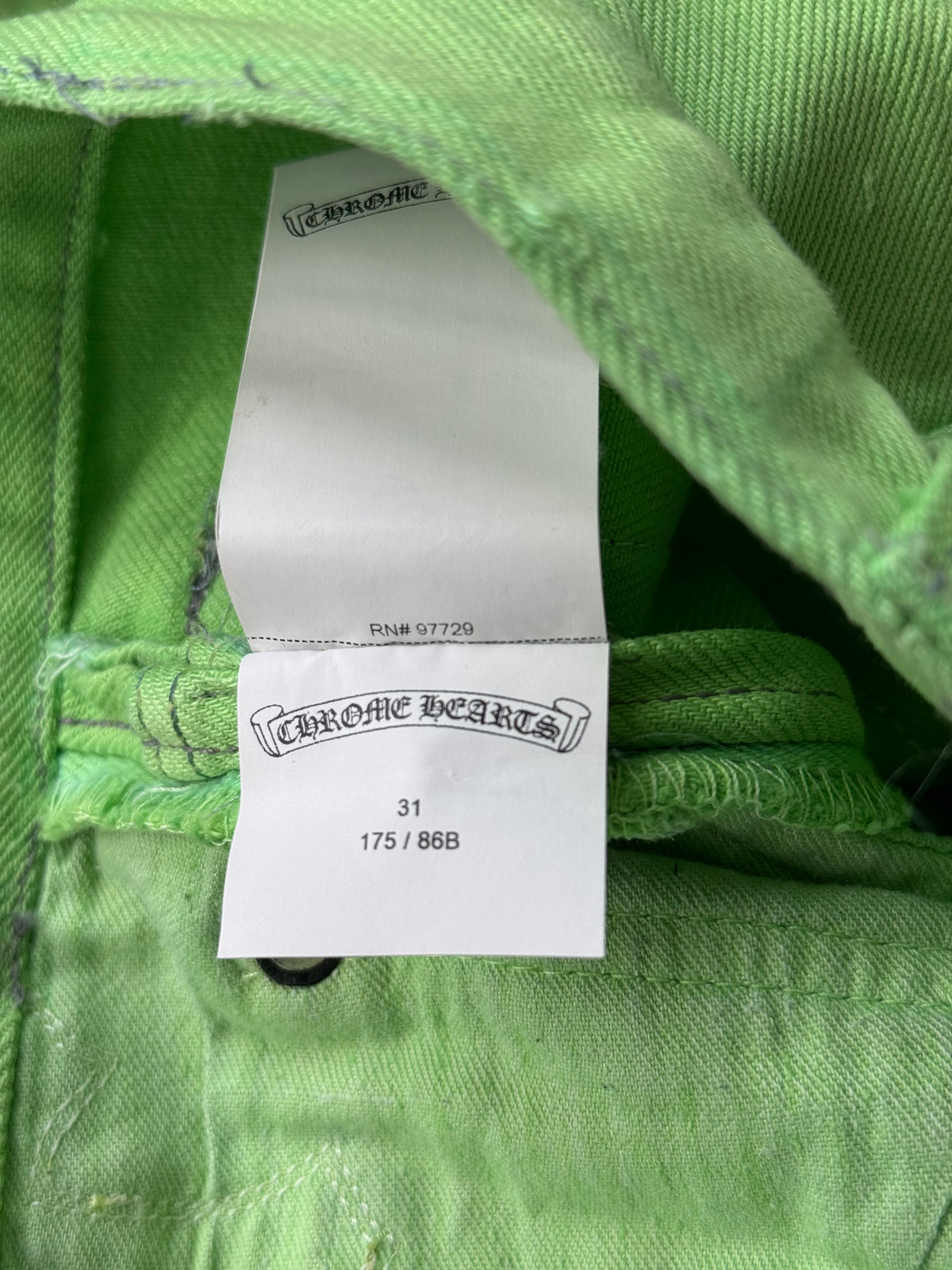 Chrome Hearts Levis Green & Black Cross Patch Jeans