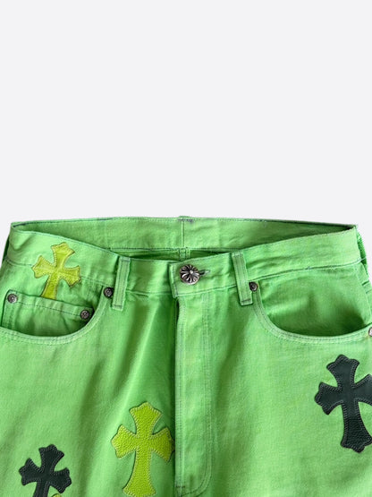 Chrome Hearts Levis Green & Black Cross Patch Jeans