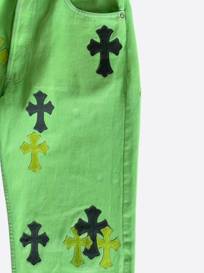 Chrome Hearts Levis Green & Black Cross Patch Jeans