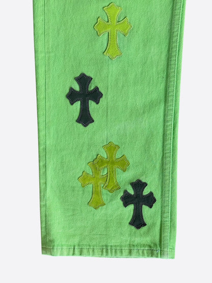 Chrome Hearts Levis Green & Black Cross Patch Jeans