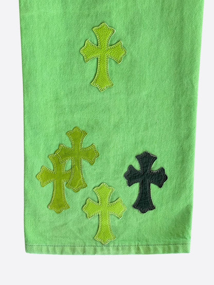 Chrome Hearts Levis Green & Black Cross Patch Jeans
