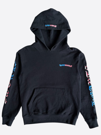Chrome Hearts Black USA Flag Scroll Logo Hoodie