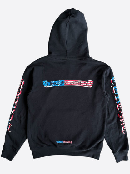 Chrome Hearts Black USA Flag Scroll Logo Hoodie