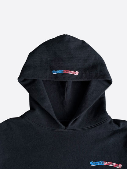 Chrome Hearts Black USA Flag Scroll Logo Hoodie
