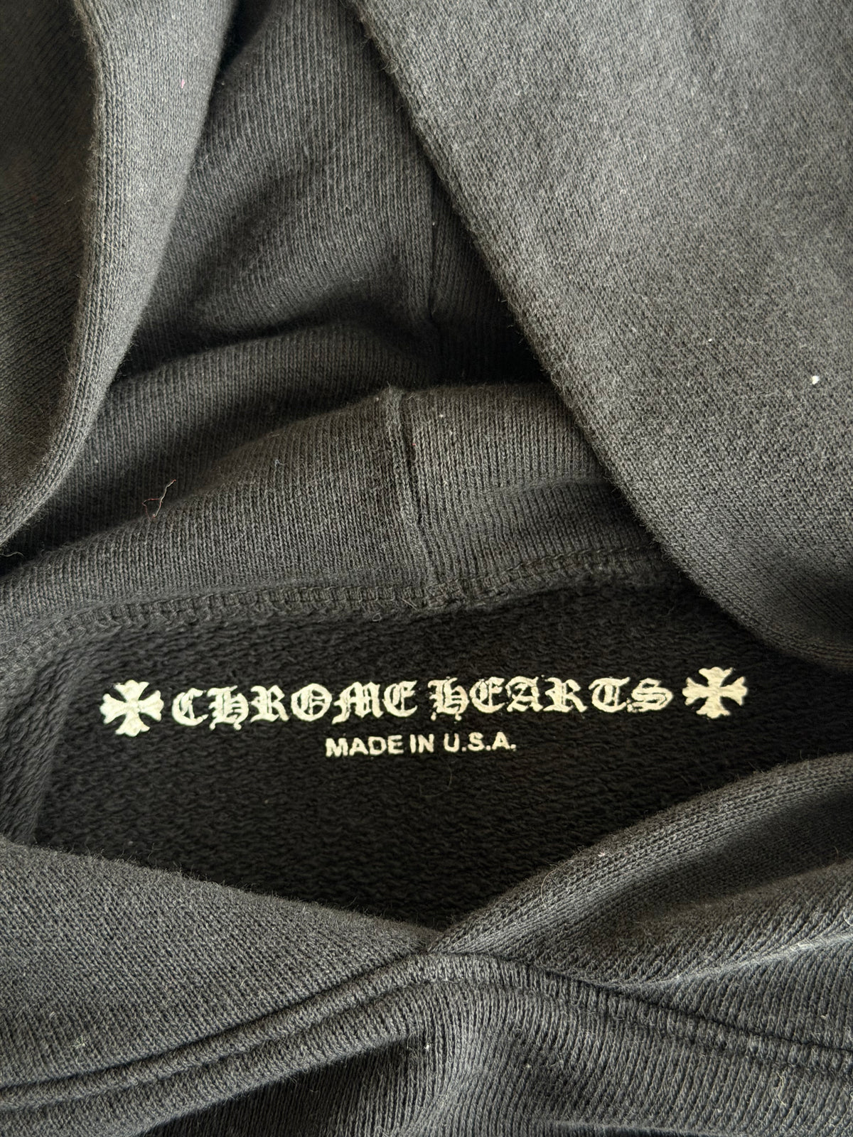Chrome Hearts Black USA Flag Scroll Logo Hoodie