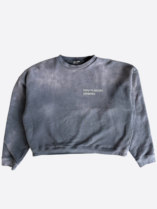 Enfants Riches Deprimes Faded Navy & White Classic Logo Sweater