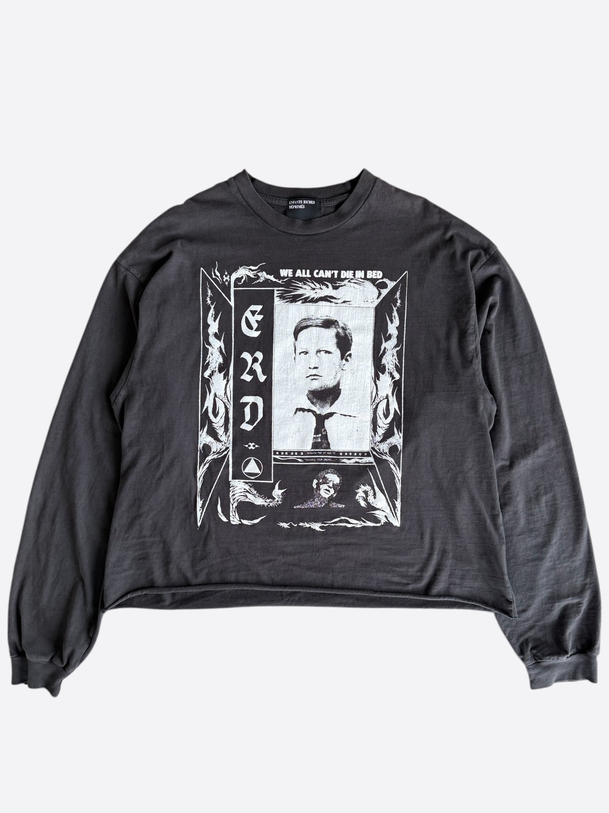 Enfants Riches Deprimes Faded Black & White We All Can't Die In Bed Longsleeve T-Shirt