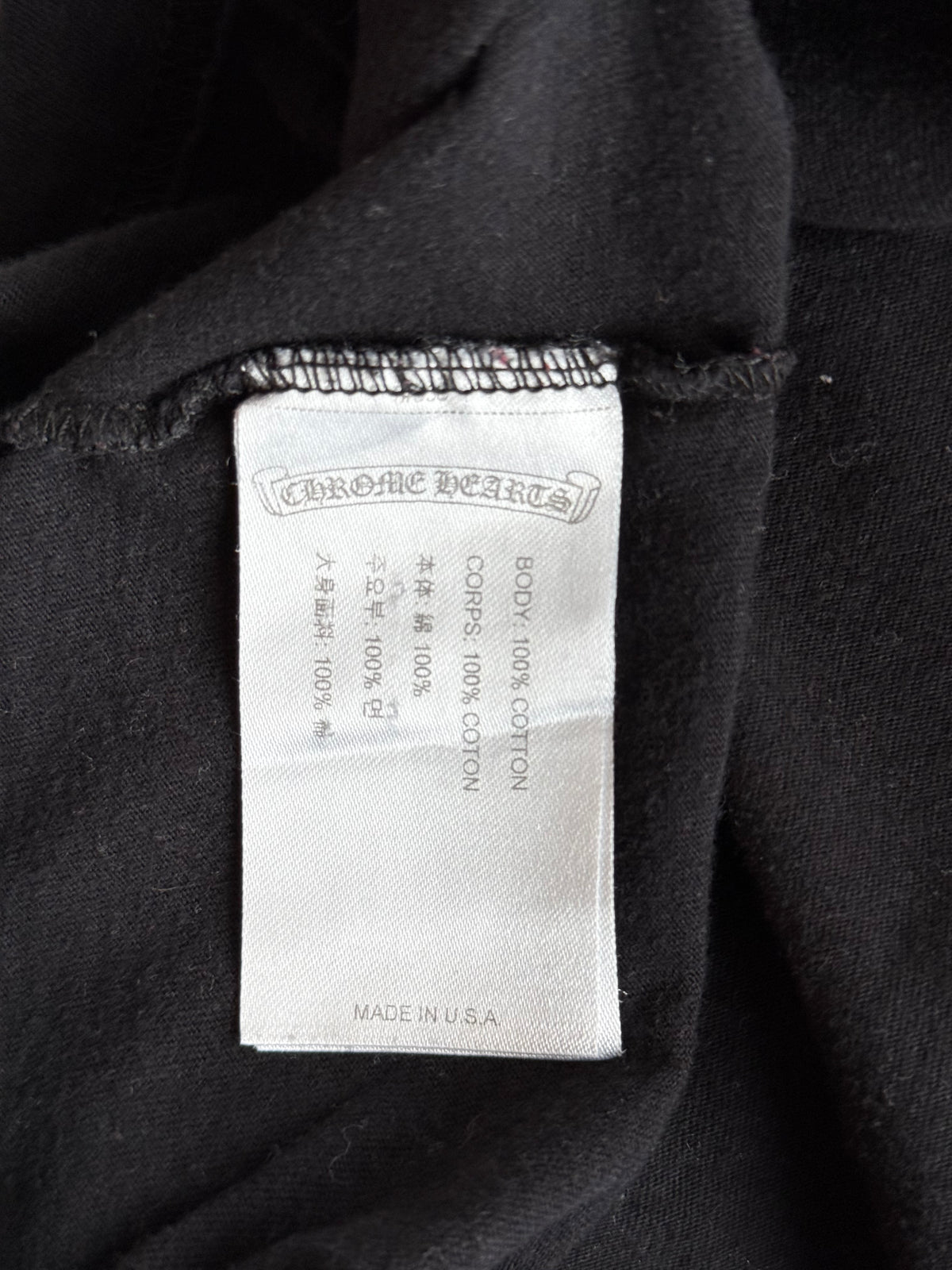 Chrome Hearts Black Multicolor Foti Logo Longsleeve T-Shirt
