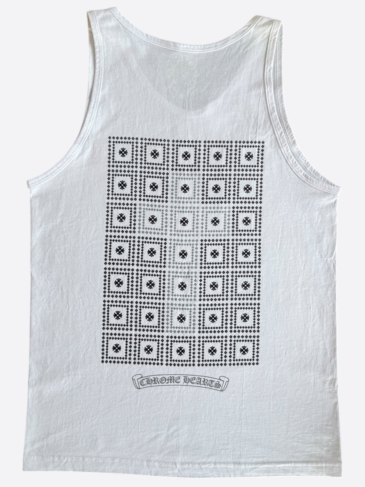 Chrome Hearts White & Black Cross Graphic Tank Top