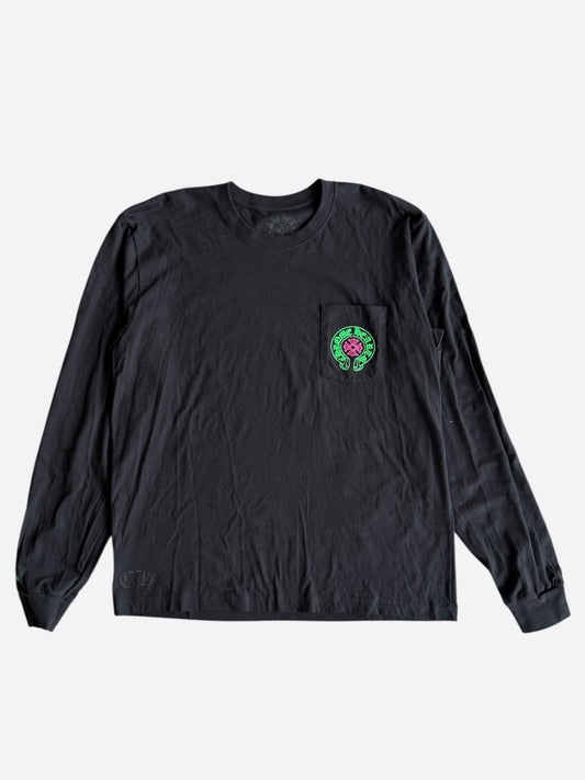Chrome Hearts Black & Green Staff Horseshoe Logo Longsleeve T-Shirt