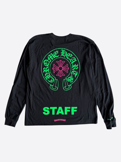 Chrome Hearts Black & Green Staff Horseshoe Logo Longsleeve T-Shirt