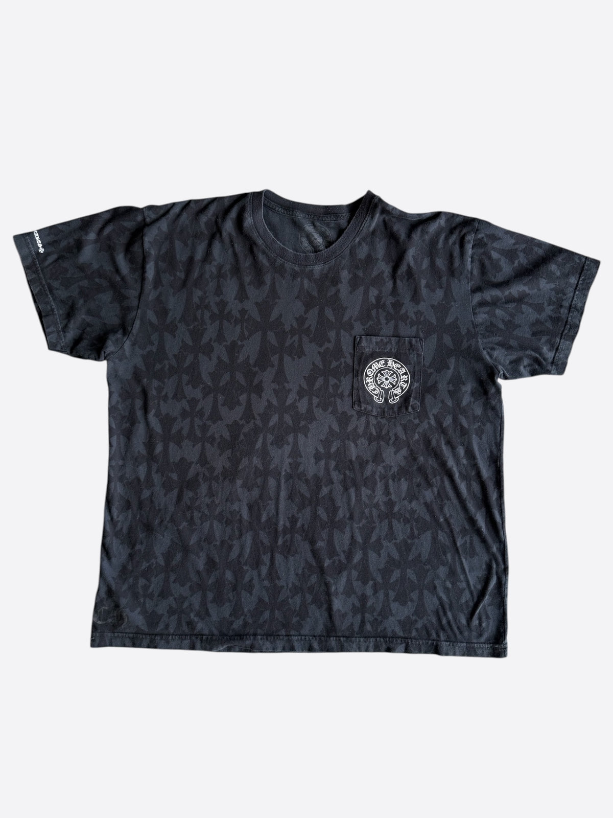 Chrome Hearts Black Cross Jacquard Horseshoe Logo T-Shirt