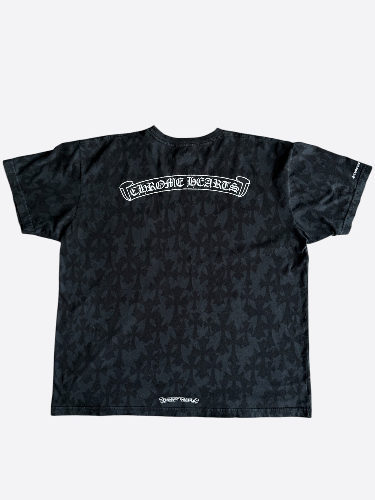 Chrome Hearts Black Cross Jacquard Horseshoe Logo T-Shirt