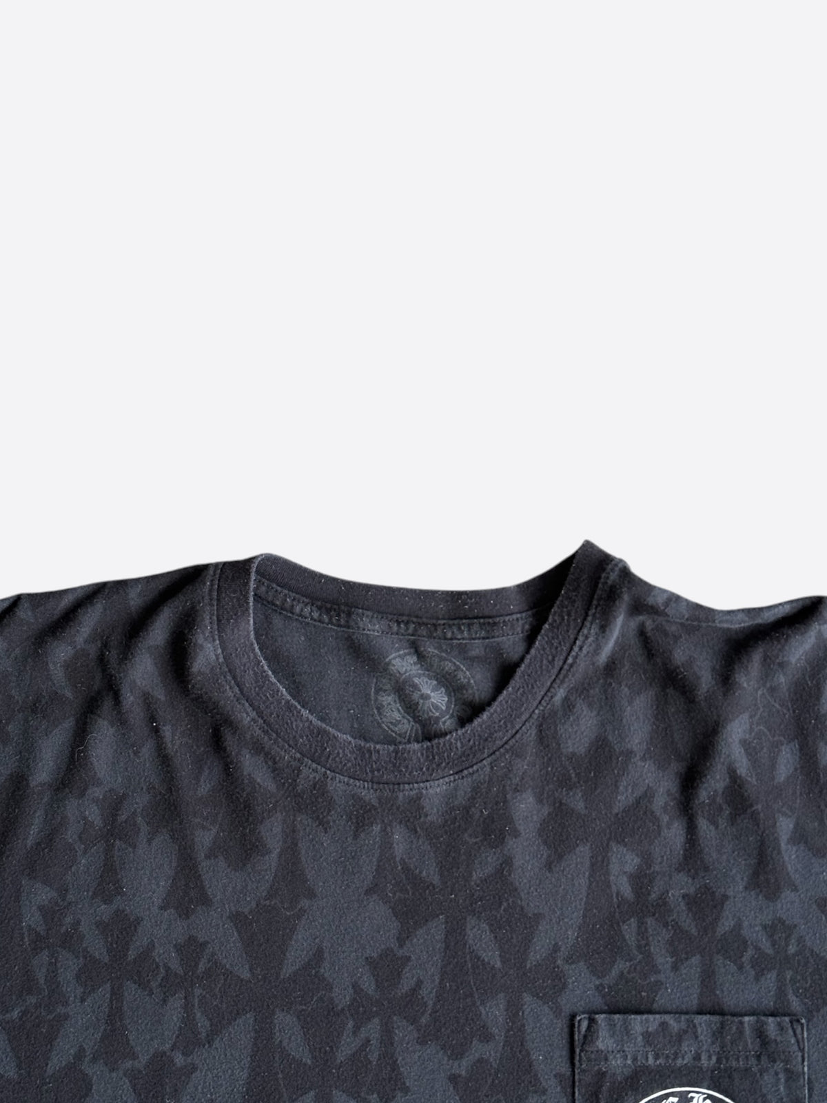 Chrome Hearts Black Cross Jacquard Horseshoe Logo T-Shirt