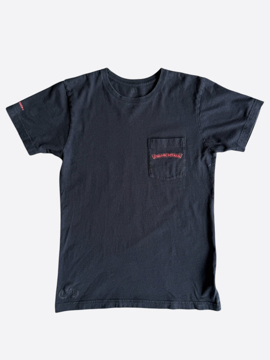 Chrome Hearts Black & Red Horseshoe Logo T-Shirt