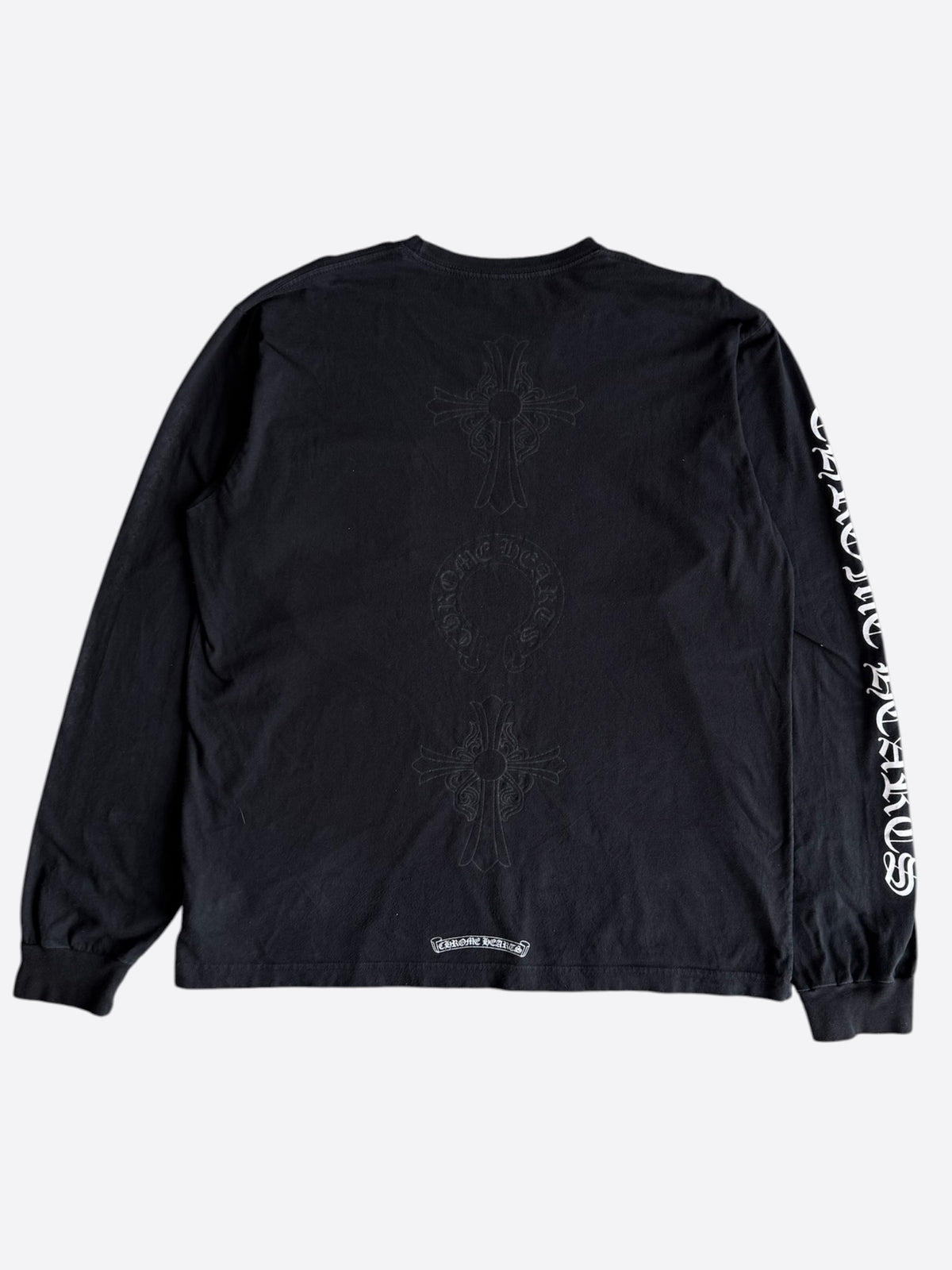 Chrome Hearts Black & White Horseshoe Logo Longsleeve T-Shirt