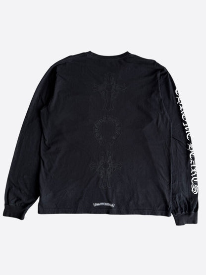 Chrome Hearts Black & White Horseshoe Logo Longsleeve T-Shirt