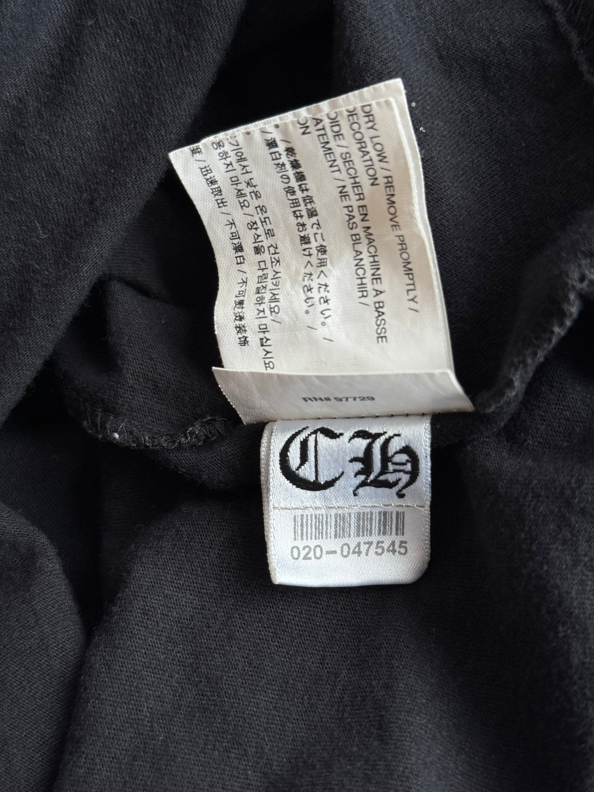 Chrome Hearts Black & White Horseshoe Logo Longsleeve T-Shirt