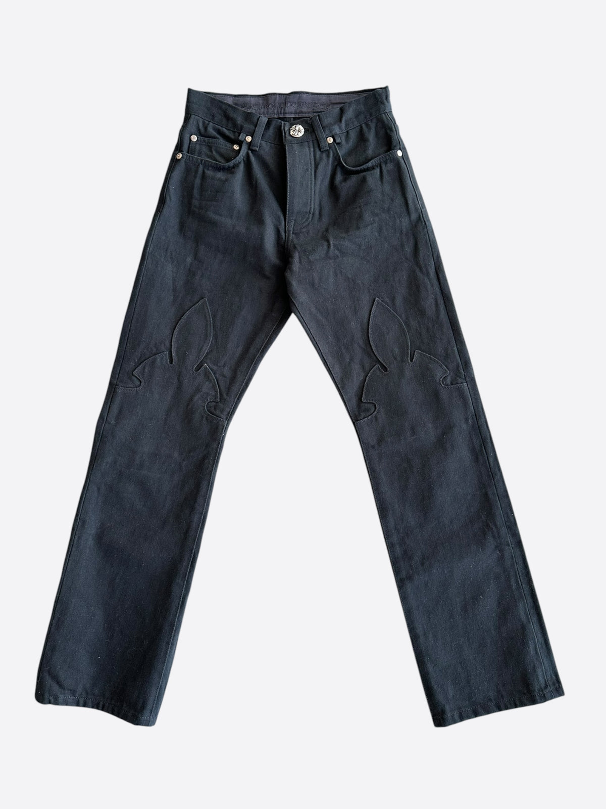Chrome Hearts Black Fleur Knee Jeans