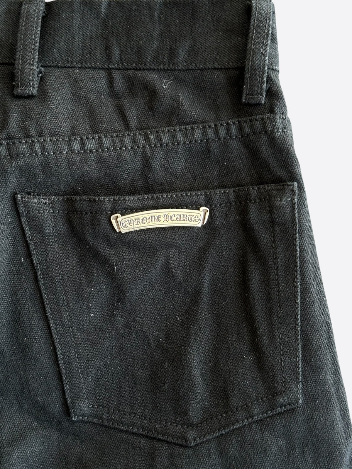 Chrome Hearts Black Fleur Knee Jeans