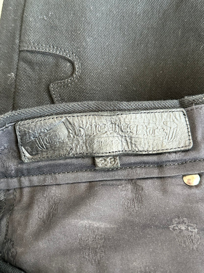Chrome Hearts Black Fleur Knee Jeans