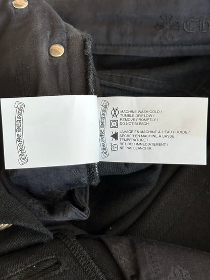 Chrome Hearts Black Fleur Knee Jeans