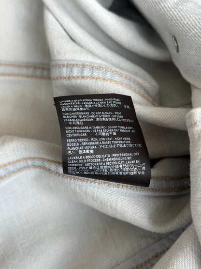 Balenciaga Light Blue Embossed Logo Denim Jacket